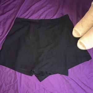 Black wrap skort